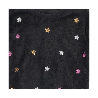 Foto 3 | Sueter Coqueta Para Niña De Algodón Negro Con Estrellas Bordadas
