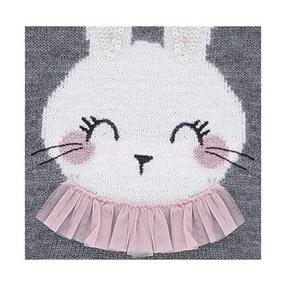 Foto 3 | Suéter Coqueta Para Niña De Acrílico Gris Con Diseño De Conejito