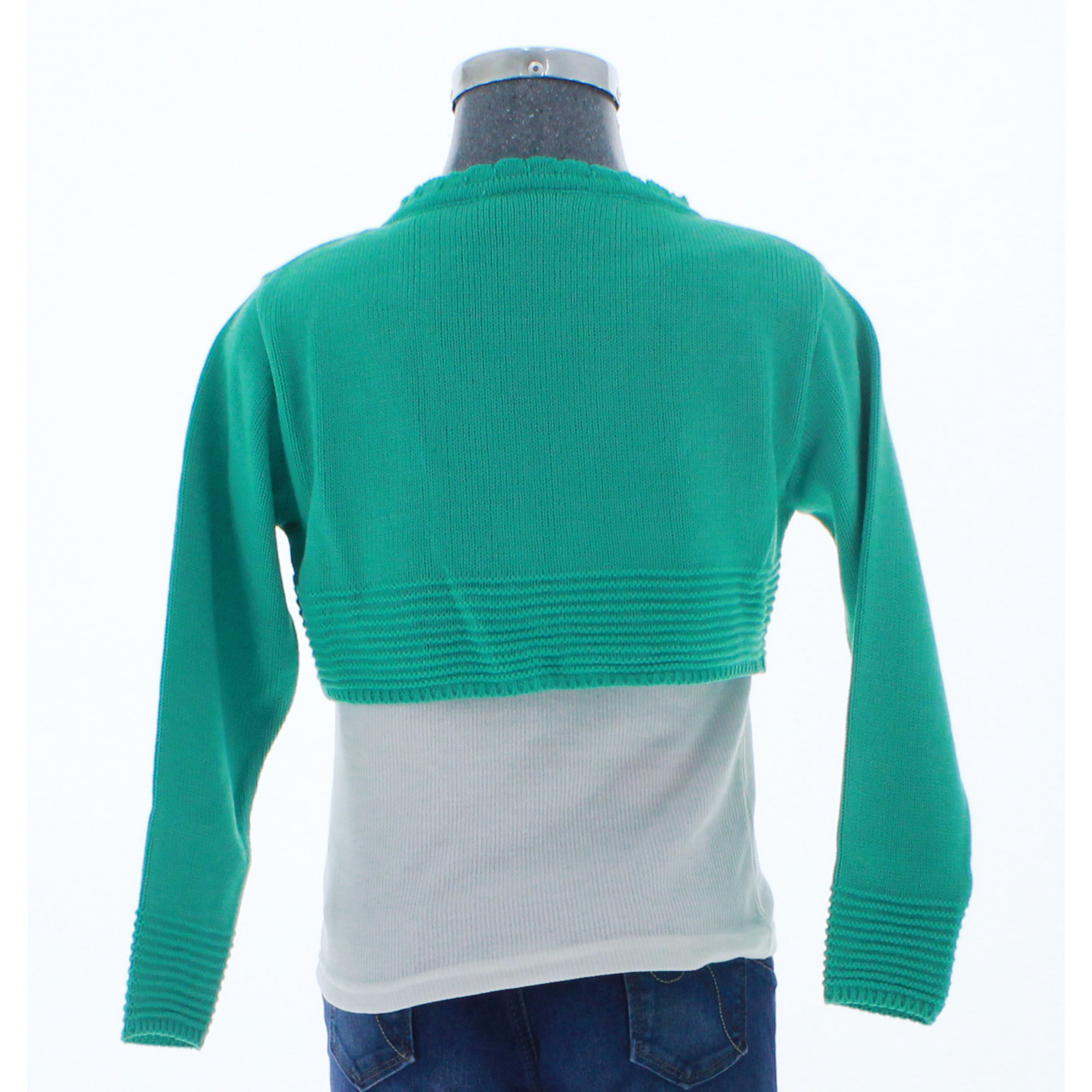 Foto 4 pulgar | Suéter Tipo Bolero Para Niña Chicos Olé 3022 Verde Elegante