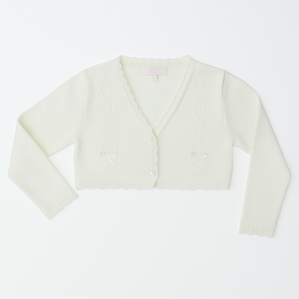 Foto 2 pulgar | Suéter Tipo Bolero Para Niña Chicos Olé 3030 Blanco Elegante
