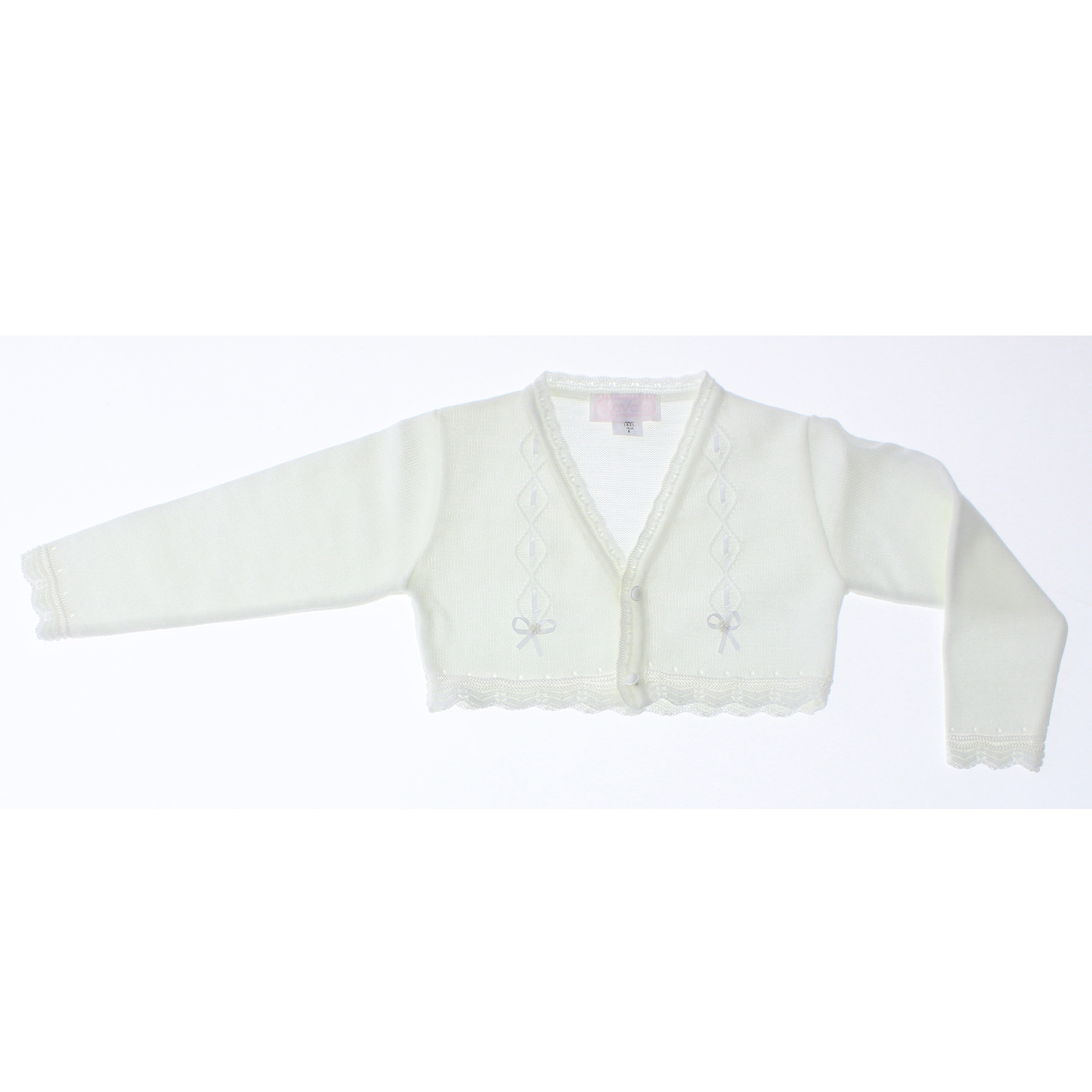 Foto 5 pulgar | Suéter Tipo Bolero Para Niña Chicos Olé 3030 Blanco Elegante