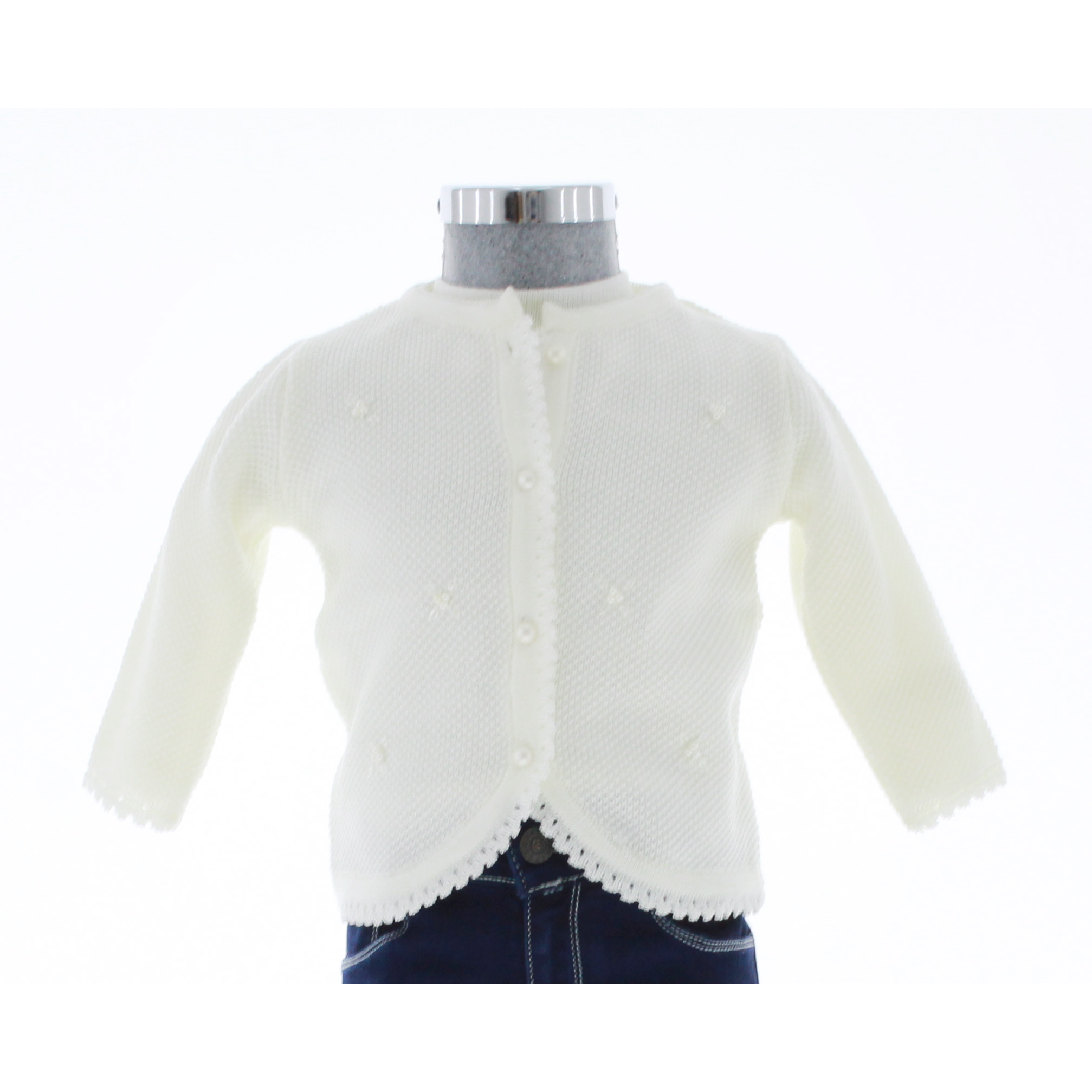 Foto 4 pulgar | Suéter Para Niña Chicos Olé 3629 Blanco Hueso Elegante