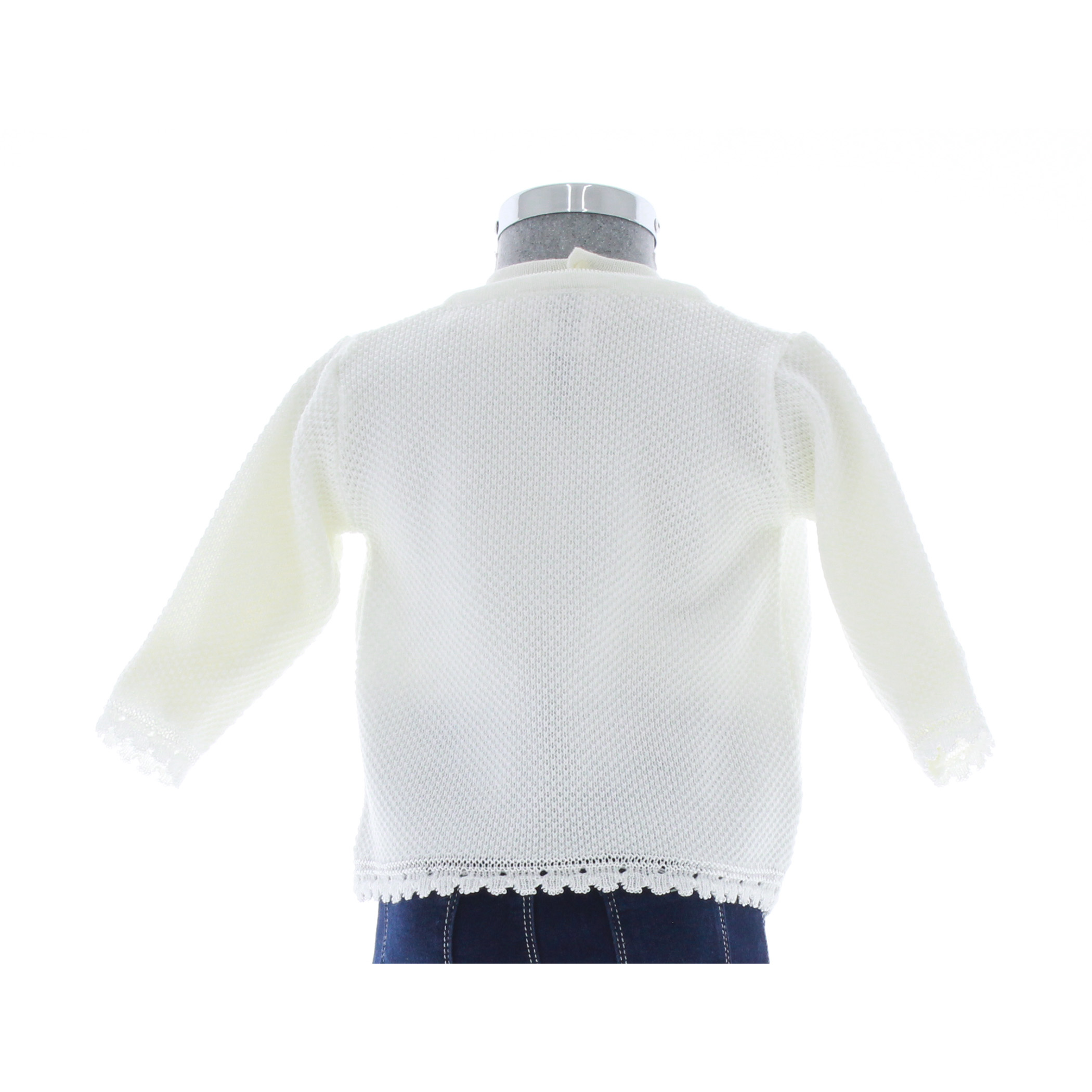 Foto 3 pulgar | Suéter Para Niña Chicos Olé 3628 Blanco Elegante