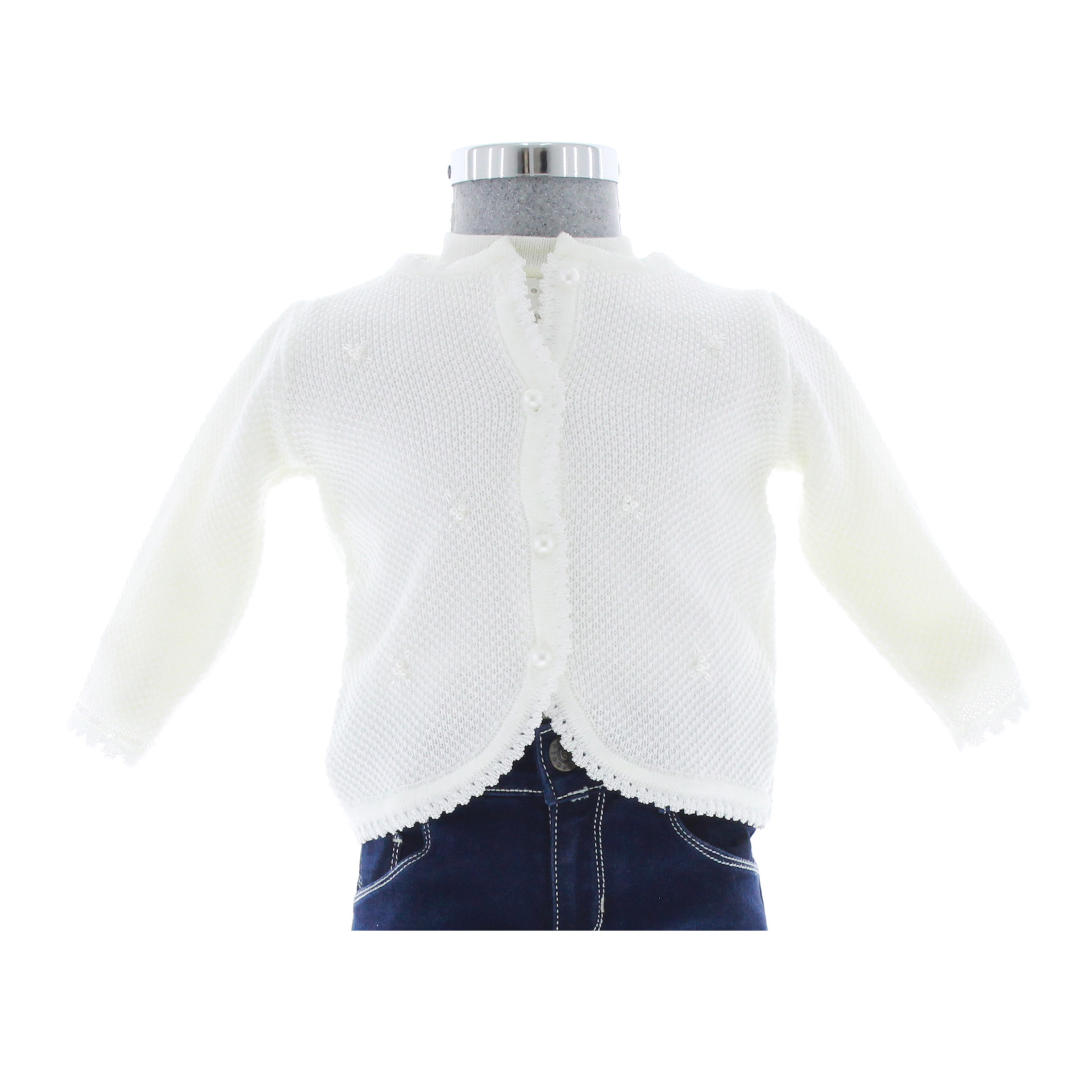 Foto 4 pulgar | Suéter Para Niña Chicos Olé 3628 Blanco Elegante