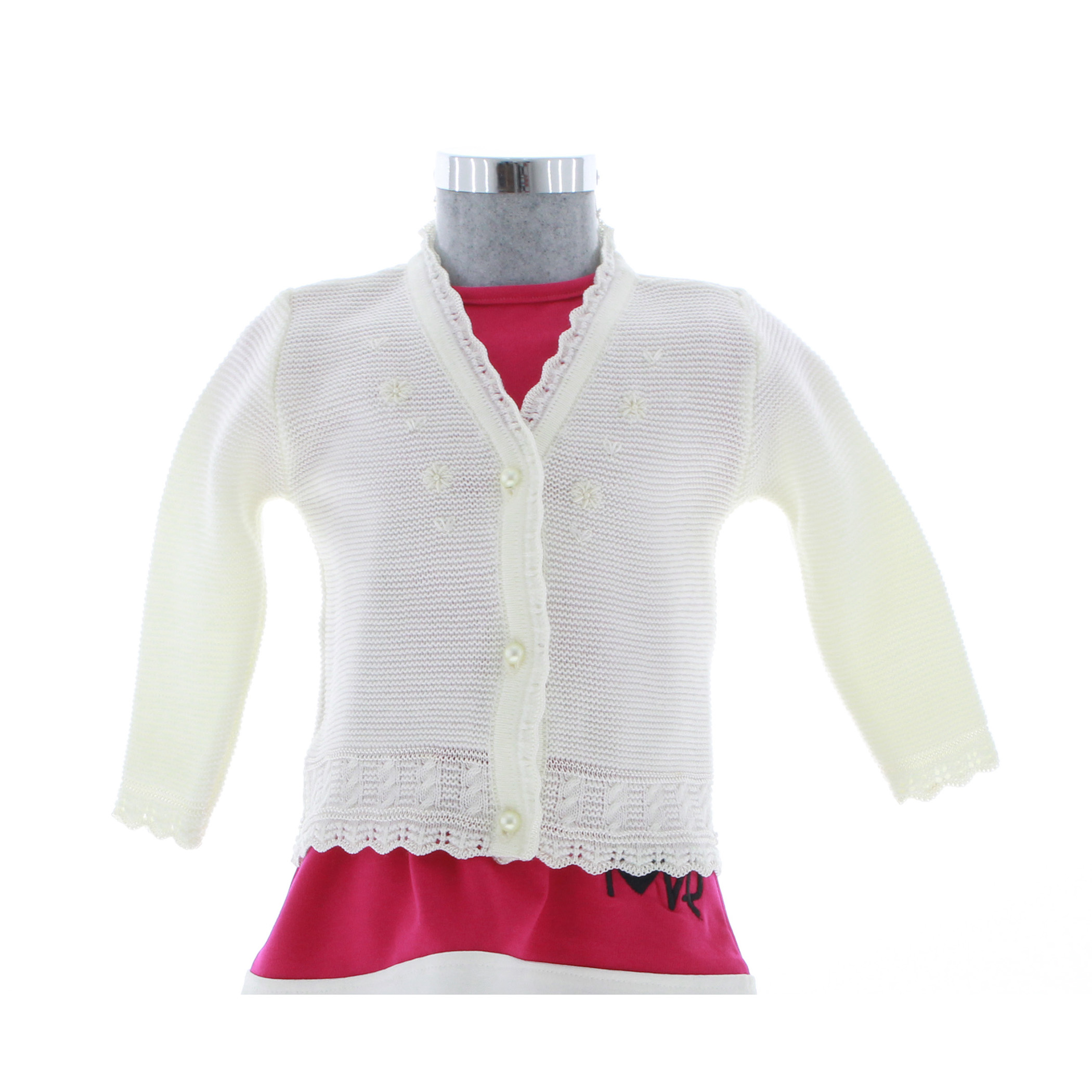 Foto 2 pulgar | Suéter Para Niña Chicos Olé 3042 Blanco Elegante