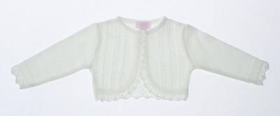 Foto 3 | Sueter Niña Bebe Bolero Tejido 3414 Color Blanco
