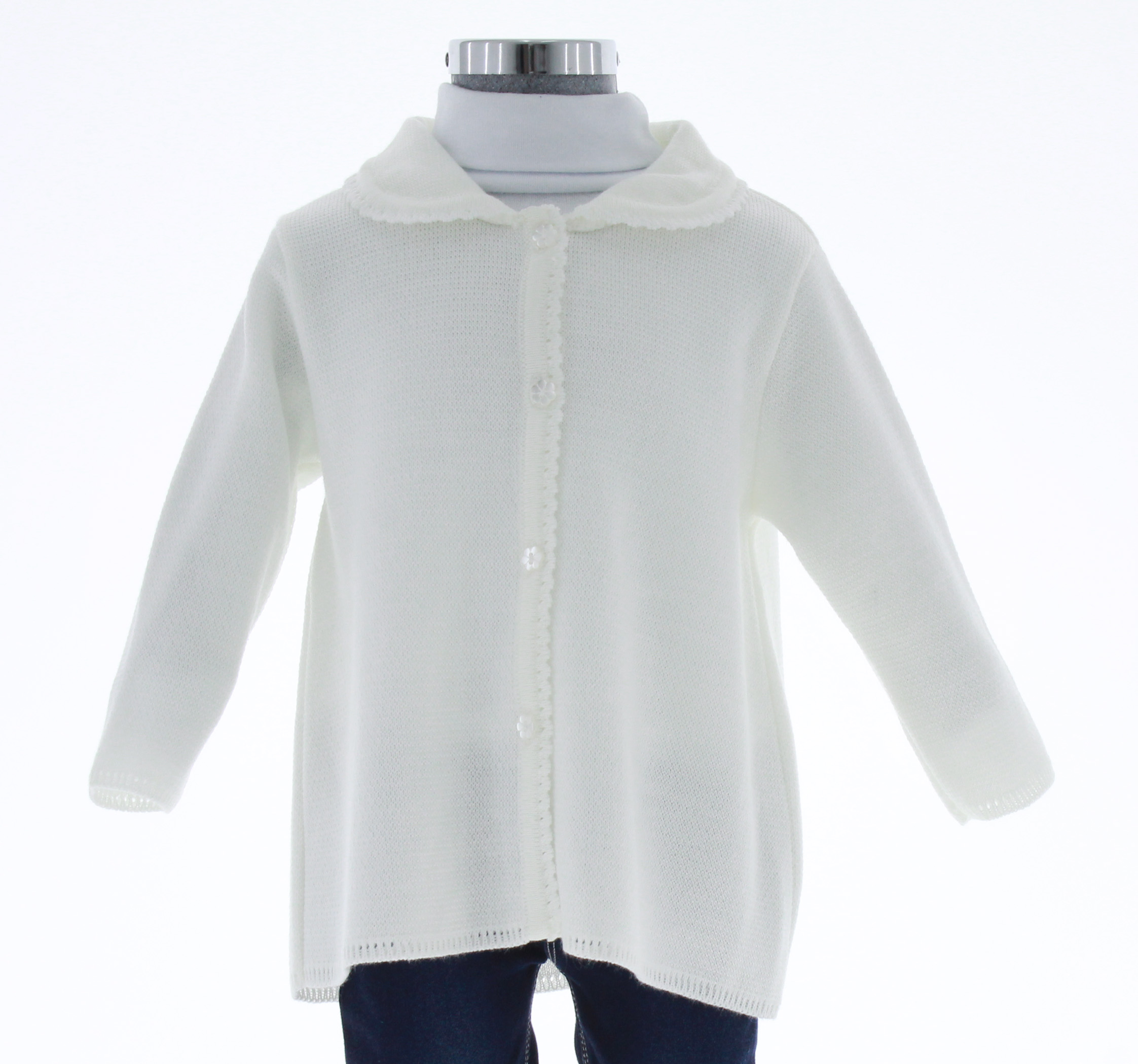 Sueter Niña Bebe Chicos Olé Tejido Abrigo 3352 Color Blanco