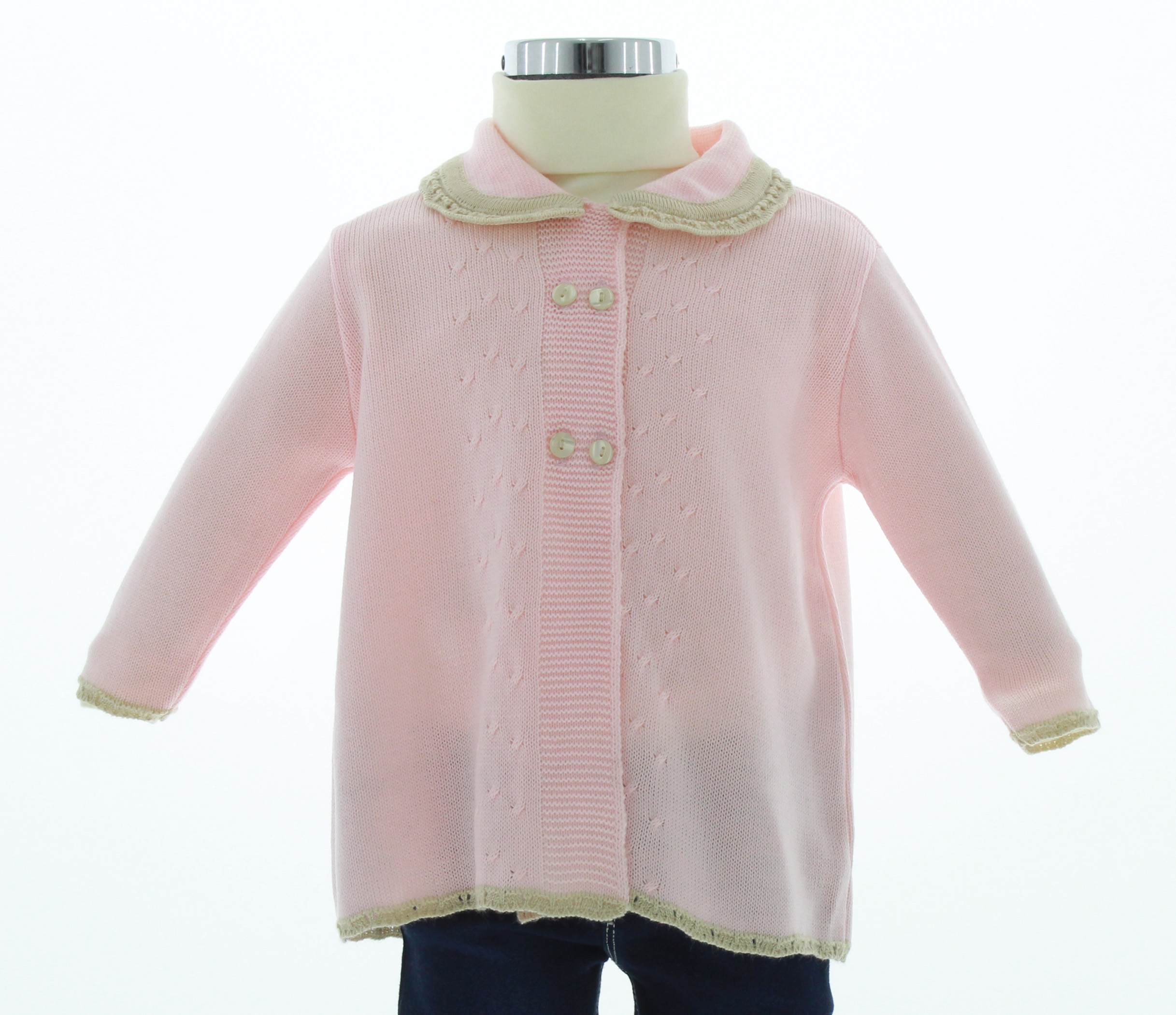 Sueter Niña Bebe Tejido  Abrigo 3353 Color Rosa