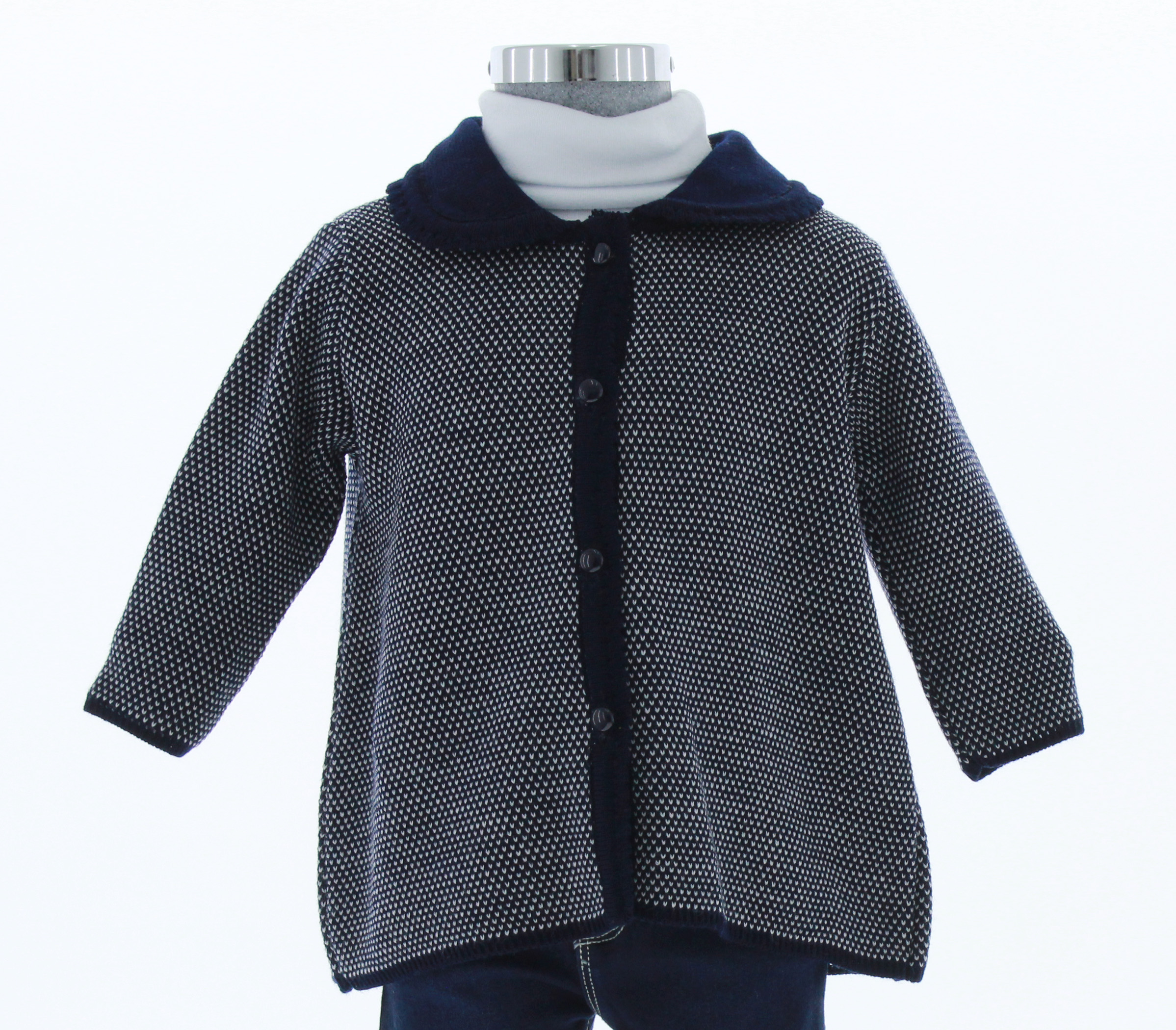 Sueter Niña Bebe Chicos Olé Tejido 3351 Abrigo Color Azul Marino