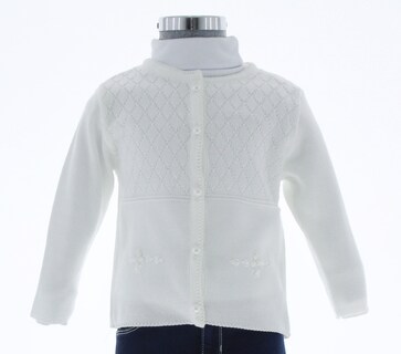 Foto 1 | Sueter Niña Bebe Chicos Olé Tejido 3354 Color Blanco