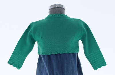 Foto 2 | Suéter Tipo Bolero Para Niña Chicos Olé 3060 Verde Elegante Con Perlas