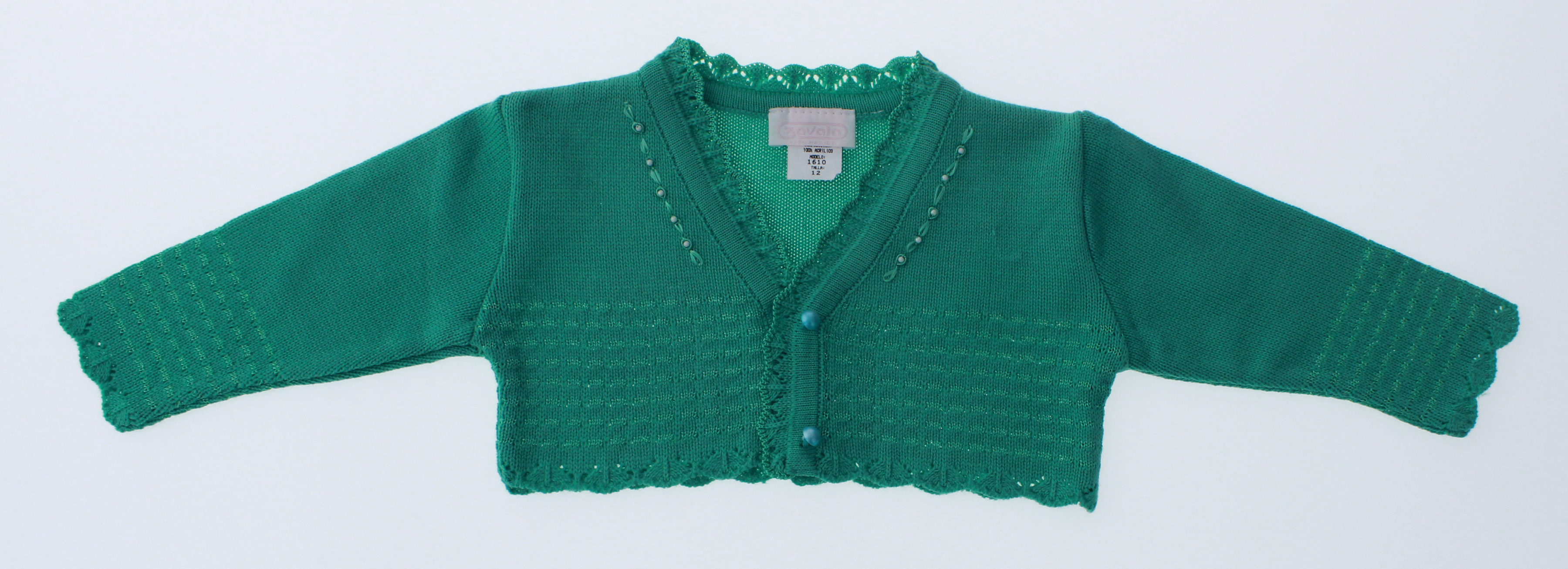 Foto 4 | Suéter Tipo Bolero Para Niña Chicos Olé 3060 Verde Elegante Con Perlas