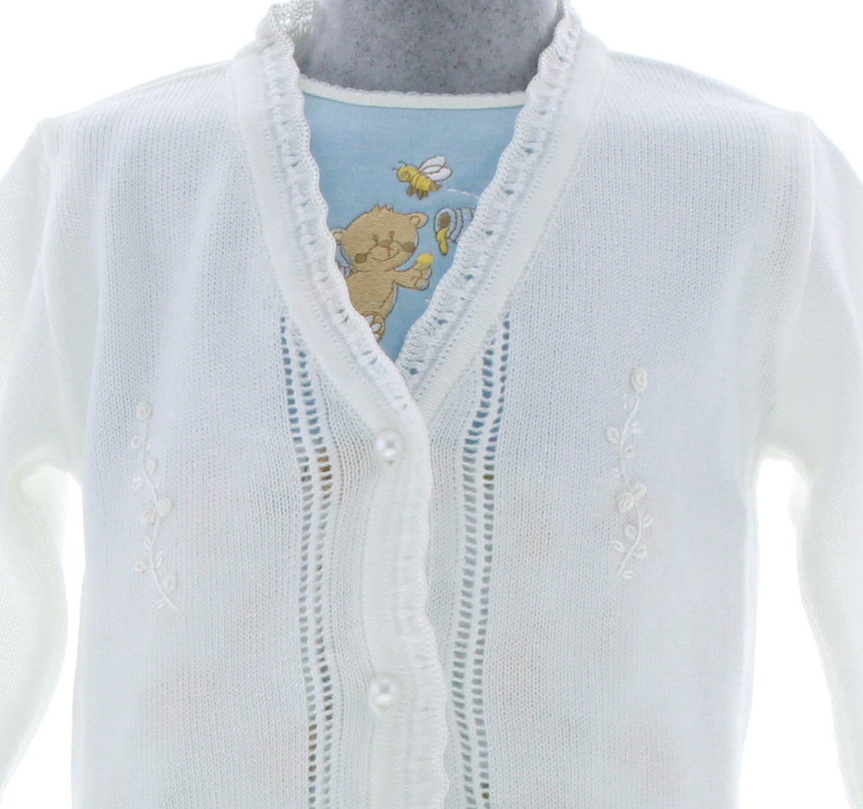 Foto 5 pulgar | Suéter Para Niña Chicos Olé 3050 Blanco Perla Elegante