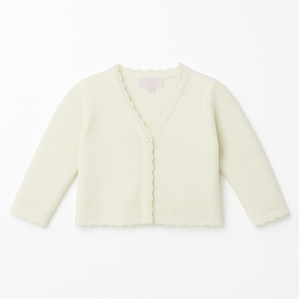 Foto 2 pulgar | Suéter Tipo Bolero Para Niña Chicos Olé 3052 Blanco Elegante Con Perla