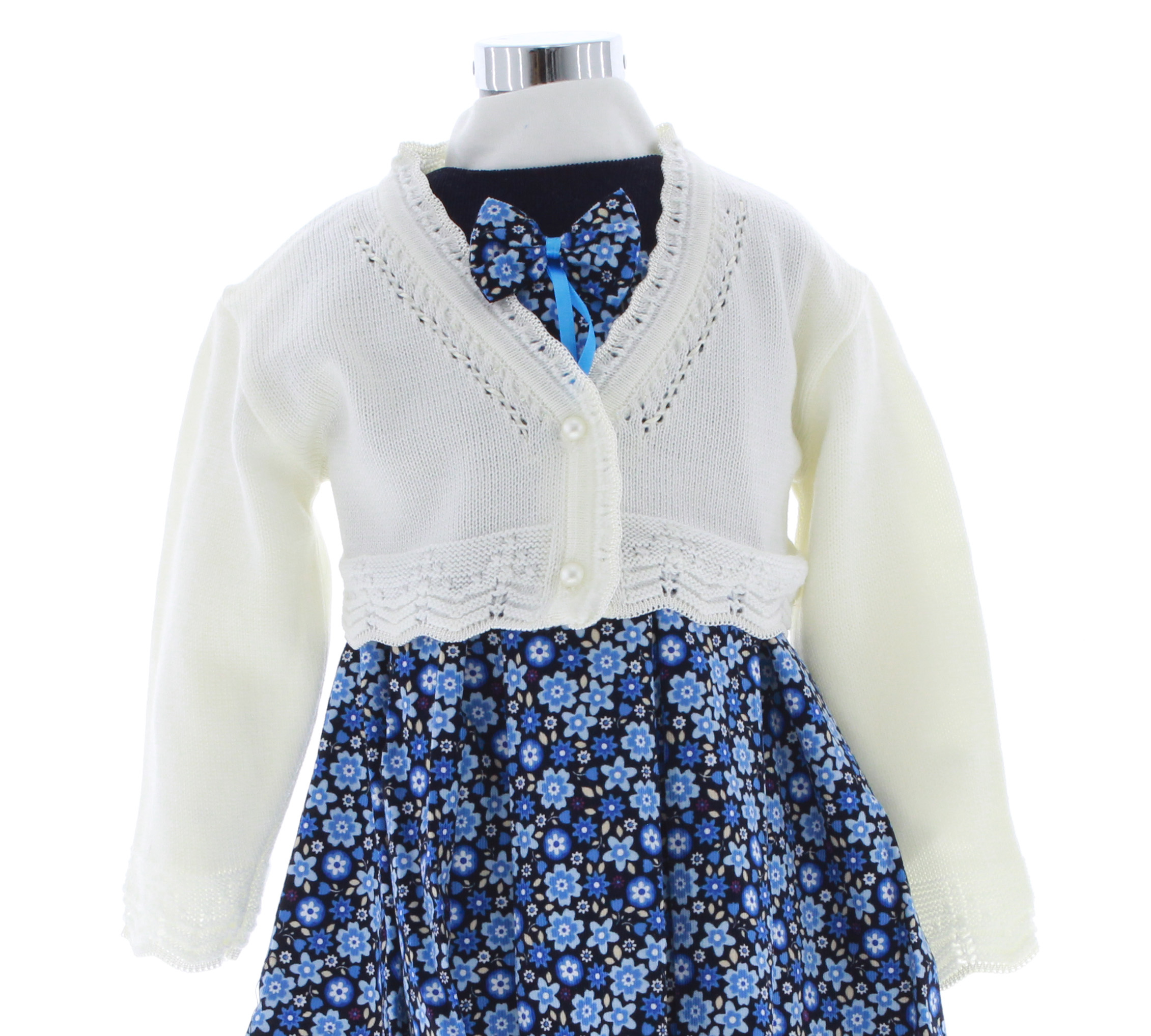 Foto 4 pulgar | Suéter Tipo Bolero Para Niña Chicos Olé 3052 Blanco Elegante Con Perla