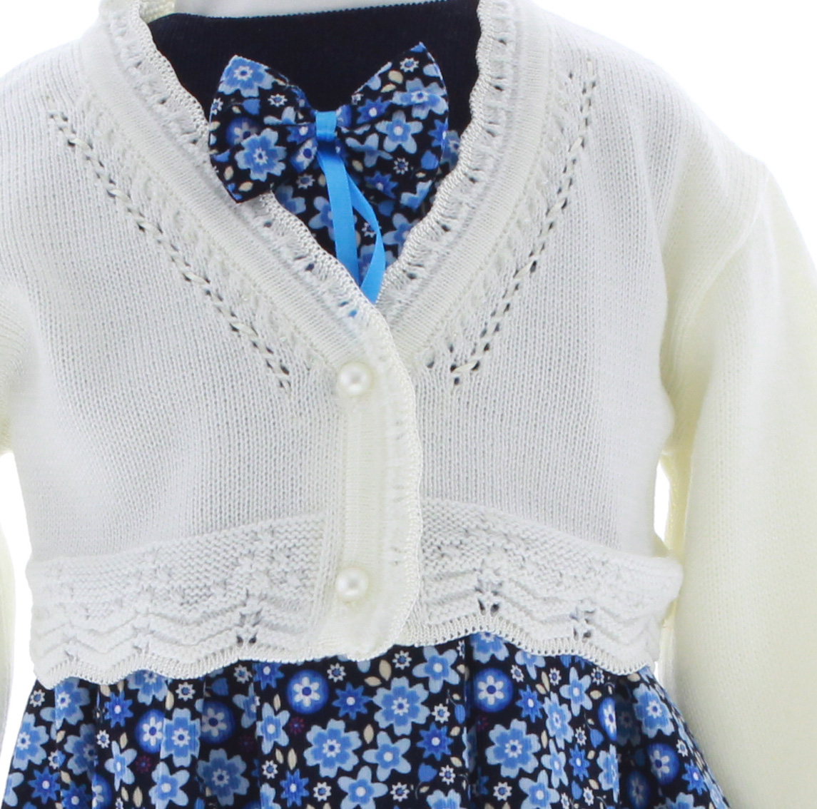 Foto 5 pulgar | Suéter Tipo Bolero Para Niña Chicos Olé 3052 Blanco Elegante Con Perla