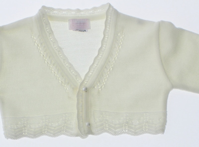 Foto 5 | Suéter Tipo Bolero Para Niña Chicos Olé 3052 Blanco Elegante Con Perla