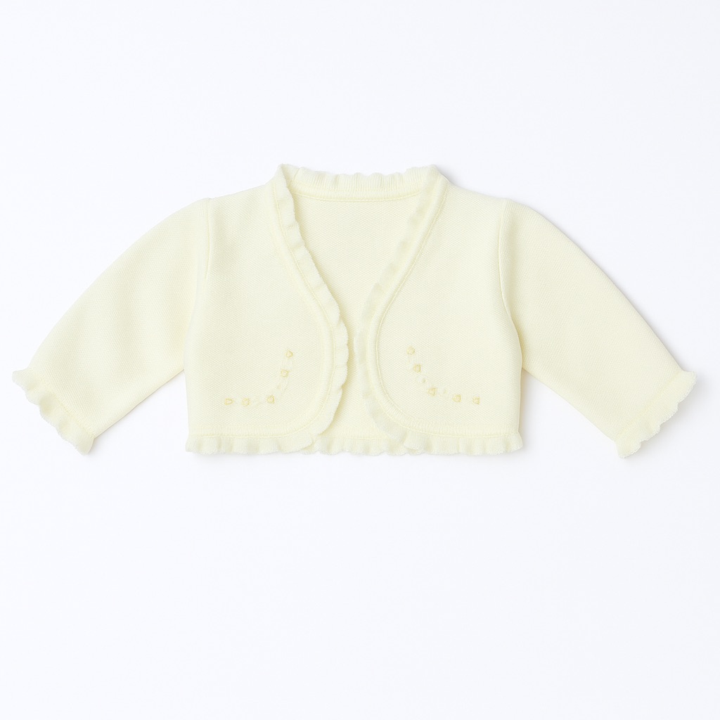 Foto 2 pulgar | Suéter Tipo Bolero Para Niña Chicos Olé 3059 Blanco Elegante