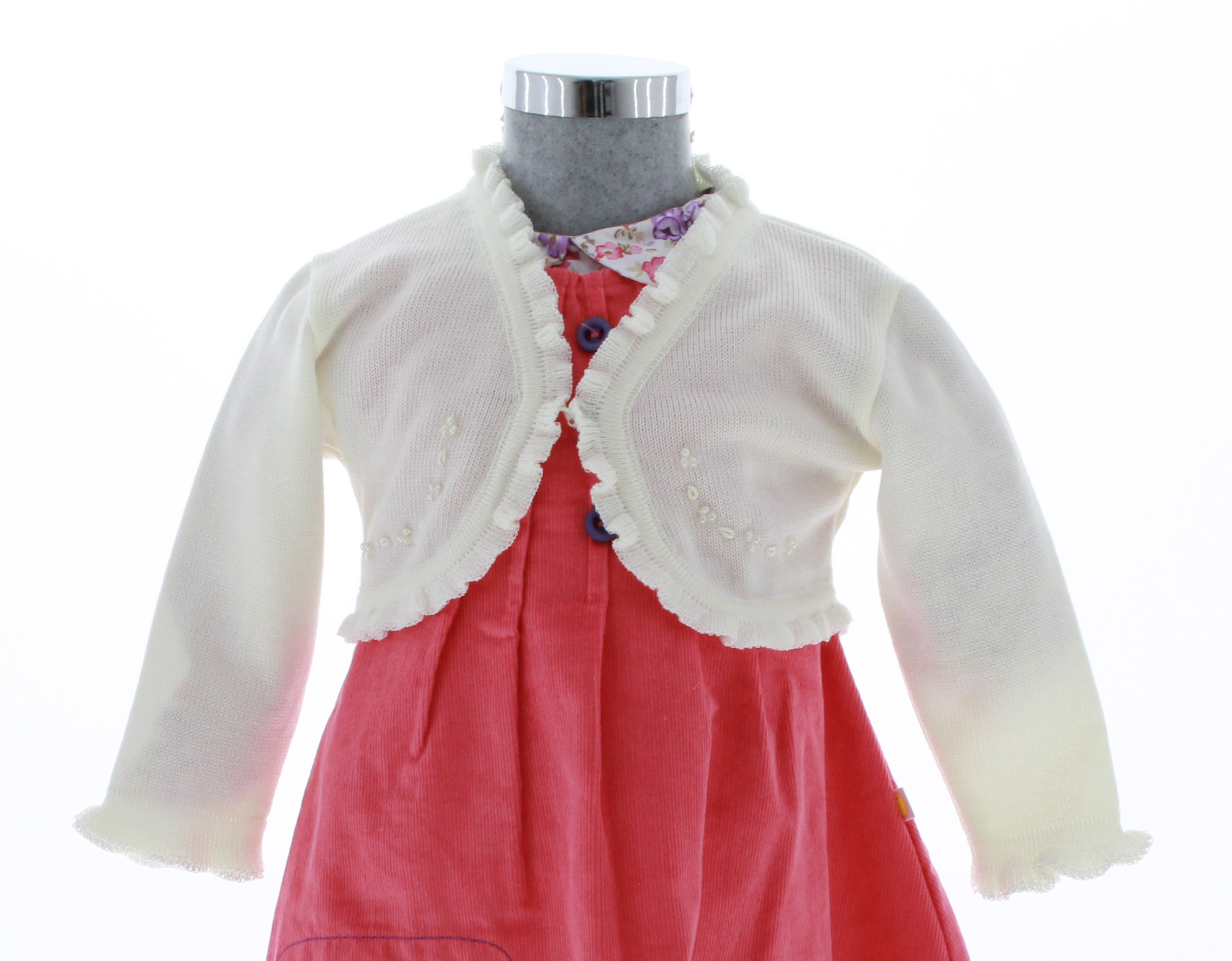 Foto 4 pulgar | Suéter Tipo Bolero Para Niña Chicos Olé 3059 Blanco Elegante