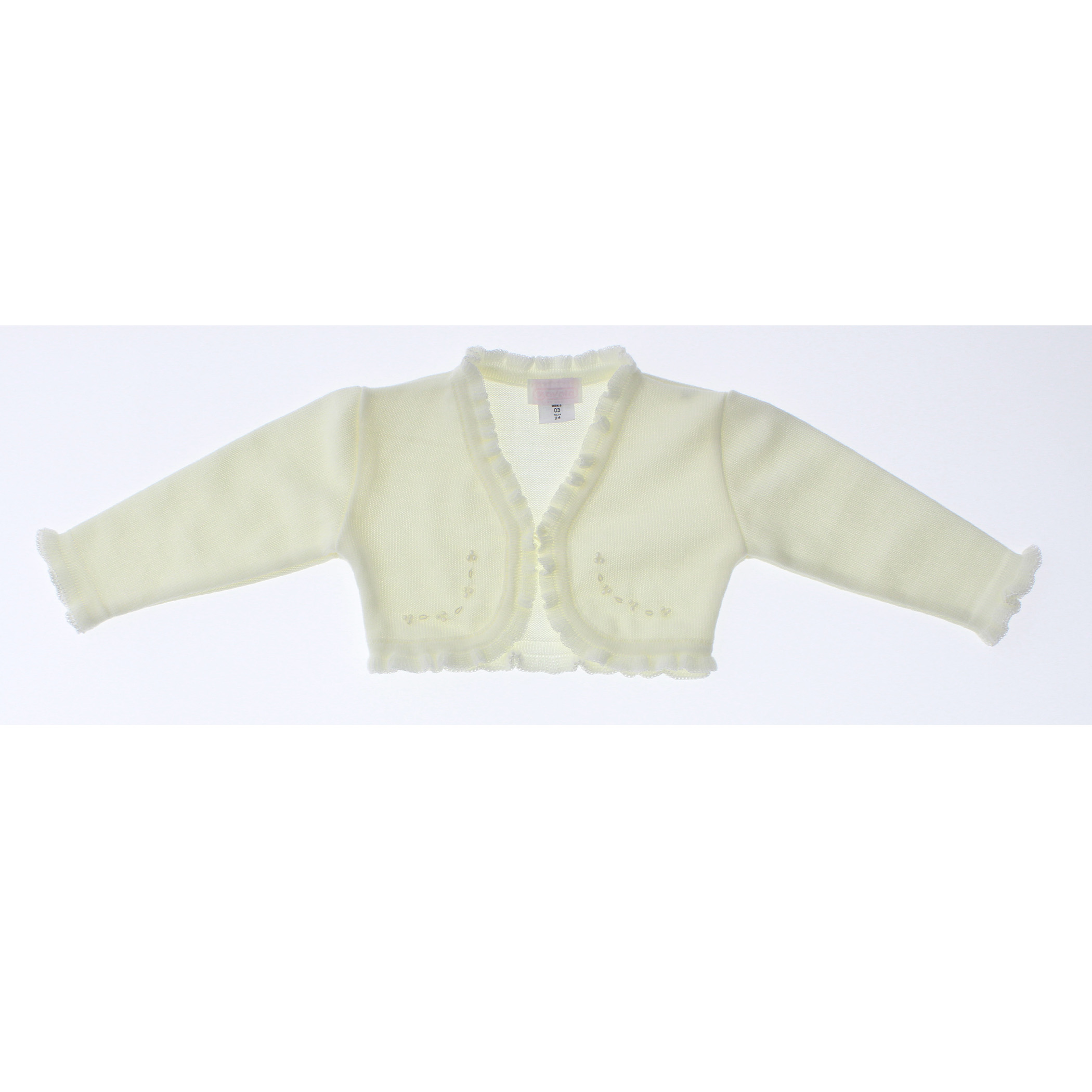 Foto 5 pulgar | Suéter Tipo Bolero Para Niña Chicos Olé 3059 Blanco Elegante