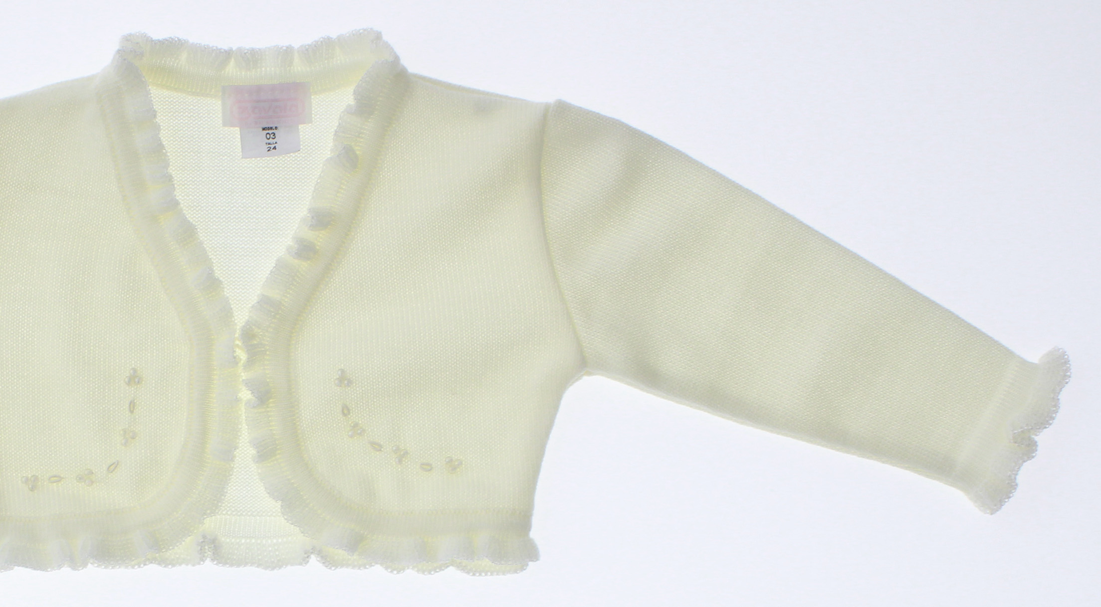 Foto 6 pulgar | Suéter Tipo Bolero Para Niña Chicos Olé 3059 Blanco Elegante