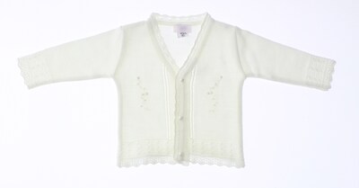 Foto 4 | Suéter Para Niña Chicos Olé 3051 Blanco Elegante Con Botón De Perla