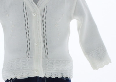 Foto 5 | Suéter Para Niña Chicos Olé 3051 Blanco Elegante Con Botón De Perla