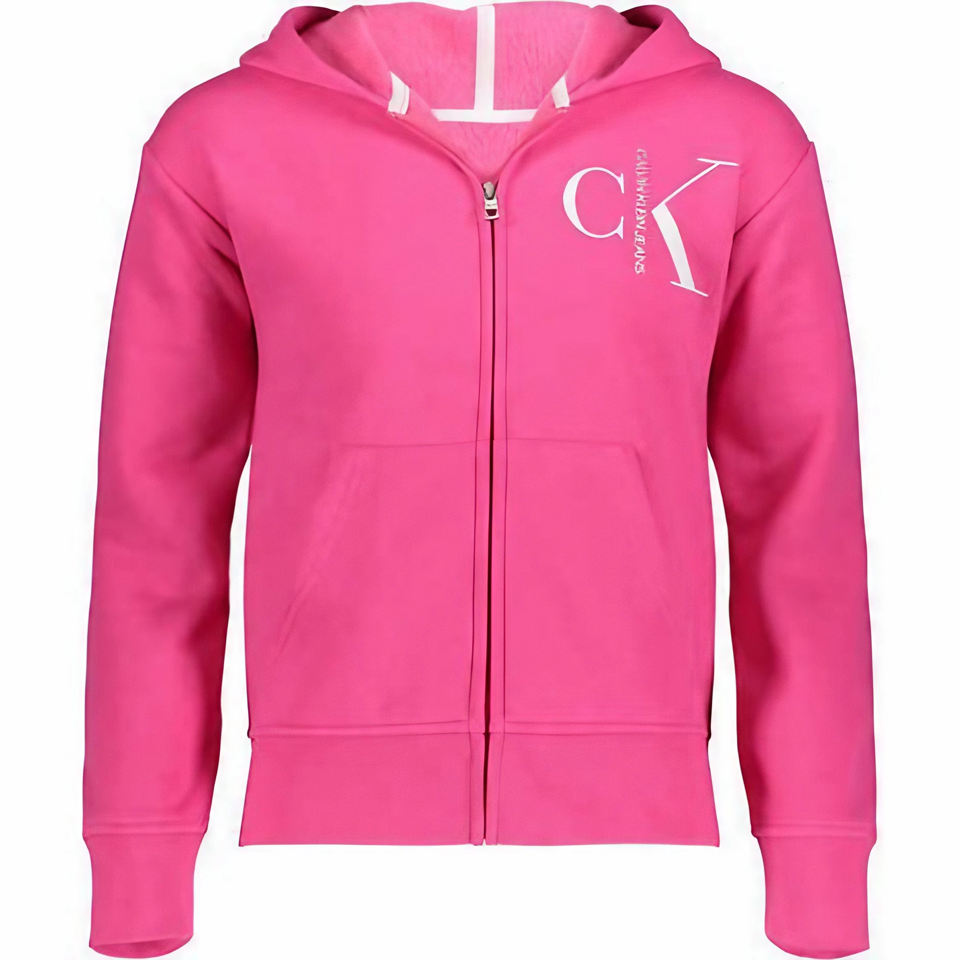 Foto 3 pulgar | Sudadera Calvin Klein Zipper Hoodie Rosa para Niña