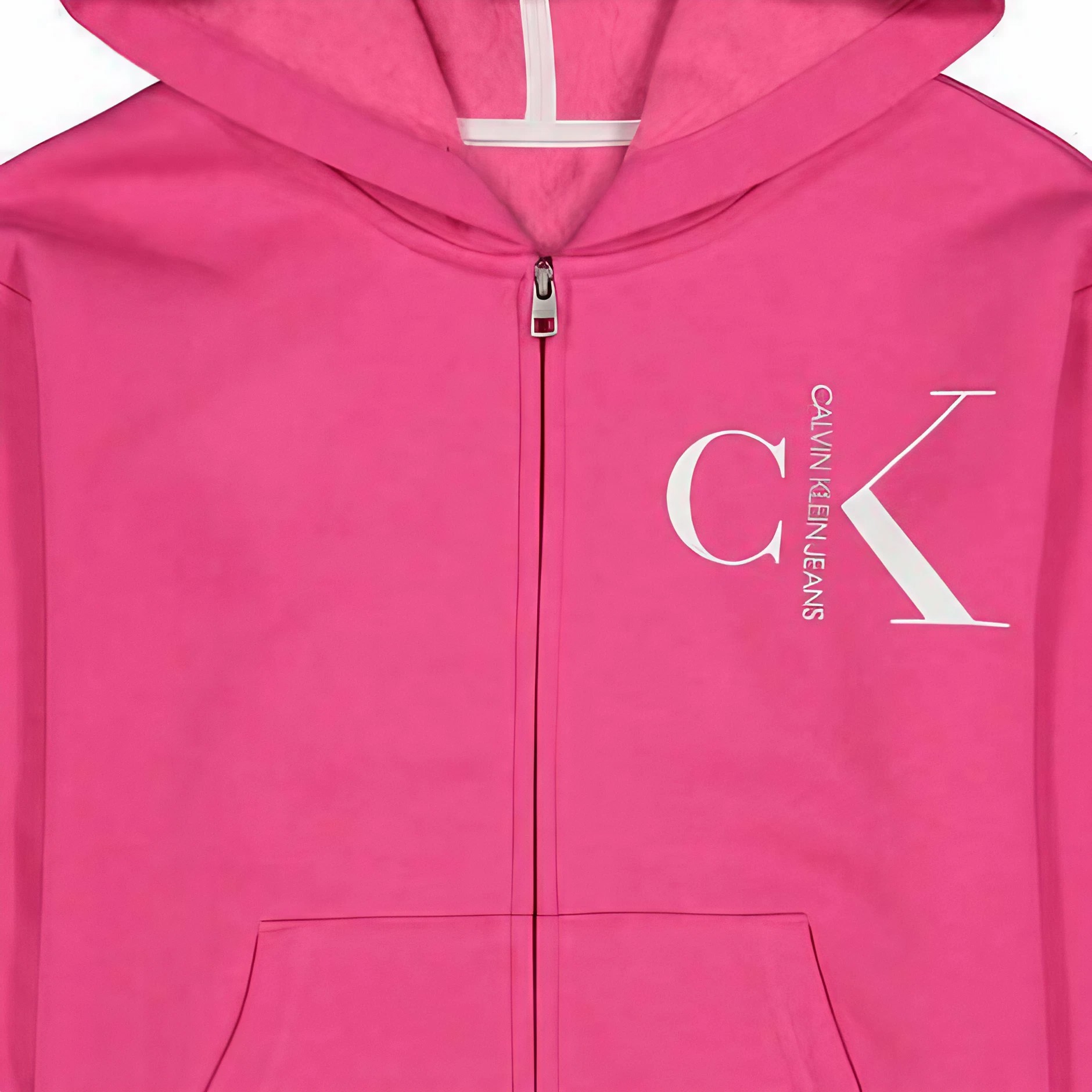 Foto 6 pulgar | Sudadera Calvin Klein Zipper Hoodie Rosa para Niña