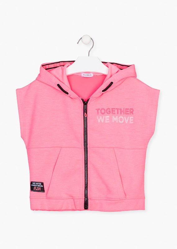 Sudadera Manga Corta Rosa ''together We Move'' Para Niña Losan