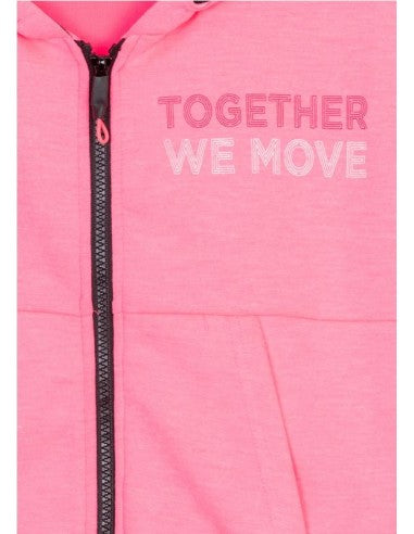 Foto 4 pulgar | Sudadera Manga Corta Rosa ''together We Move'' Para Niña Losan