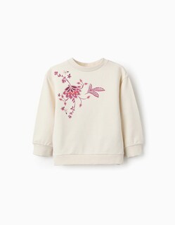 Foto 1 | Sudadera Perchada con Bordados Zippy Blanca para Niña