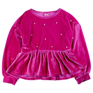 Foto 1 | Sudadera De Olanes Con Perlas En Terciopelo Para Niña
