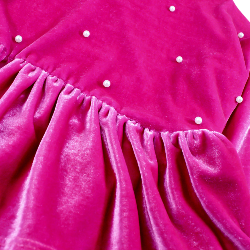 Foto 6 pulgar | Sudadera De Olanes Con Perlas En Terciopelo Para Niña