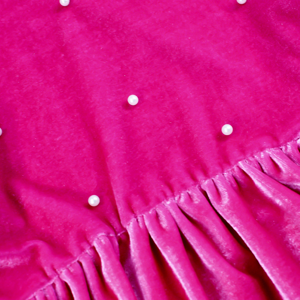 Foto 6 | Sudadera De Olanes Con Perlas En Terciopelo Para Niña
