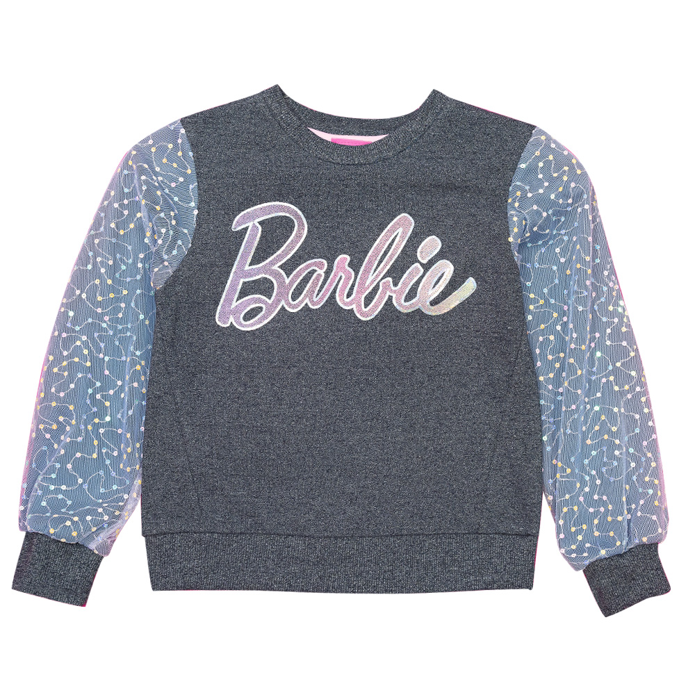 Foto 1 | Sudadera Con Lentejuela En Mangas Y Malla, Estampado De Barbie