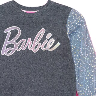 Foto 3 | Sudadera Con Lentejuela En Mangas Y Malla, Estampado De Barbie
