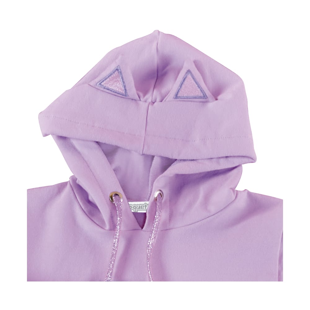 Foto 3 pulgar | Sudadera Coqueta Para Niña De Algodón Morado Con Orejitas Decorativas