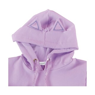 Foto 2 | Sudadera Coqueta Para Niña De Algodón Morado Con Orejitas Decorativas