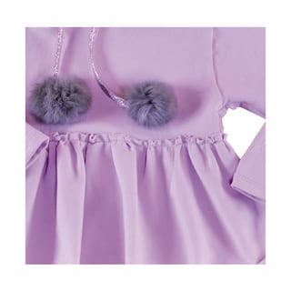 Foto 3 | Sudadera Coqueta Para Niña De Algodón Morado Con Orejitas Decorativas