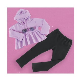 Foto 4 | Sudadera Coqueta Para Niña De Algodón Morado Con Orejitas Decorativas