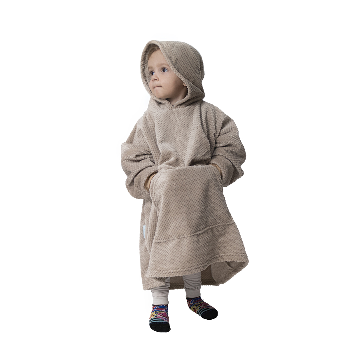 Foto 4 | Sudadera Cobija Chiqui Mundo Afelpada Y Con Capucha 4-8 Años Color Doble Vista Arena