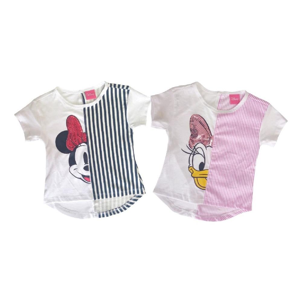 Foto 2 pulgar | Kit 2 Playeras Minnie y Daysi Bordadas con Lentejuela Color Rosa