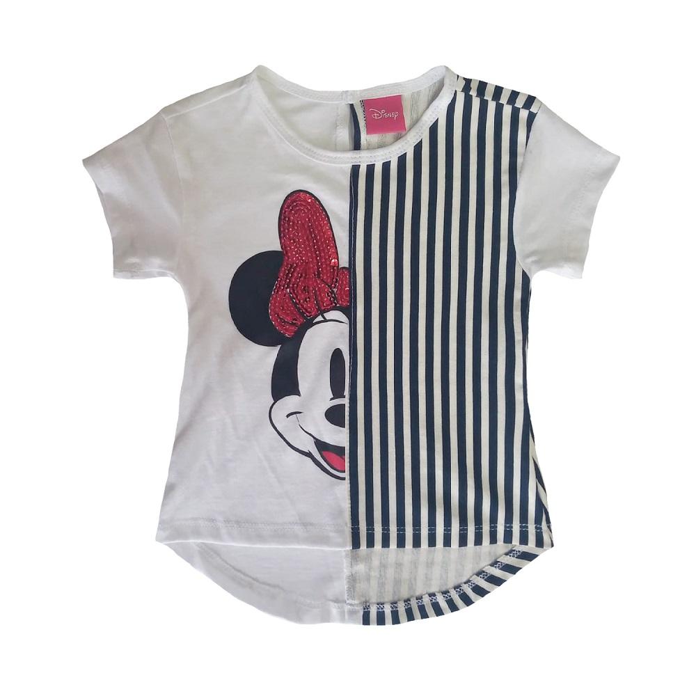 Foto 2 pulgar | Playera Estampada Con Lentejuela Disney Minnie Blanco