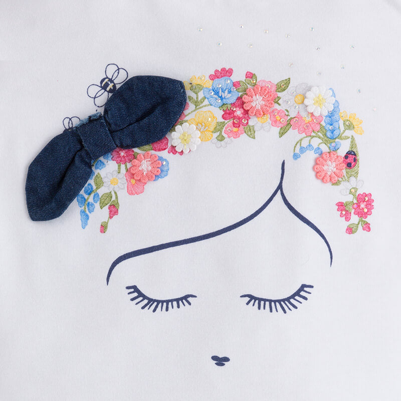 Foto 4 pulgar | Playera Con Estampado Flores Moño Para Niña Mayoral