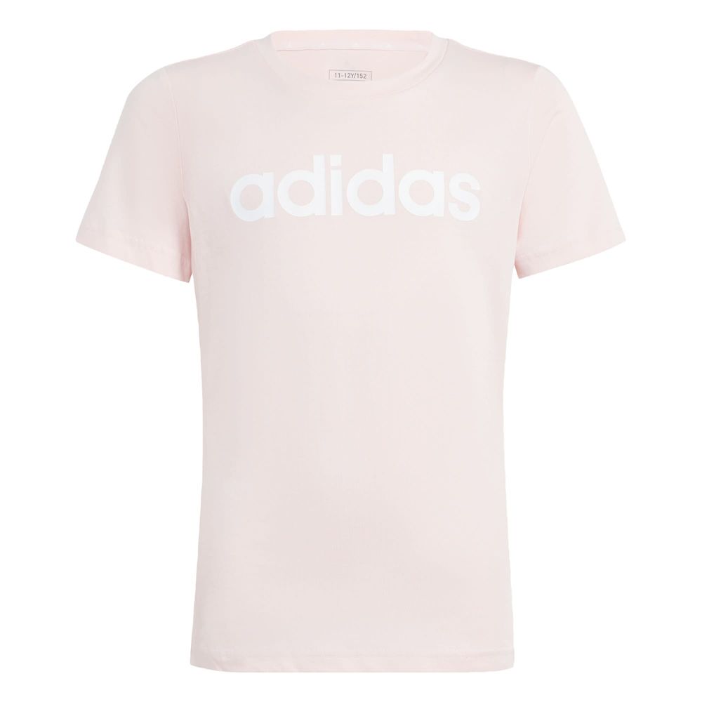 Foto 2 pulgar | Playera Essentials Logo Linear Algodón Ajuste Ceñido Adidas Rosa Niños