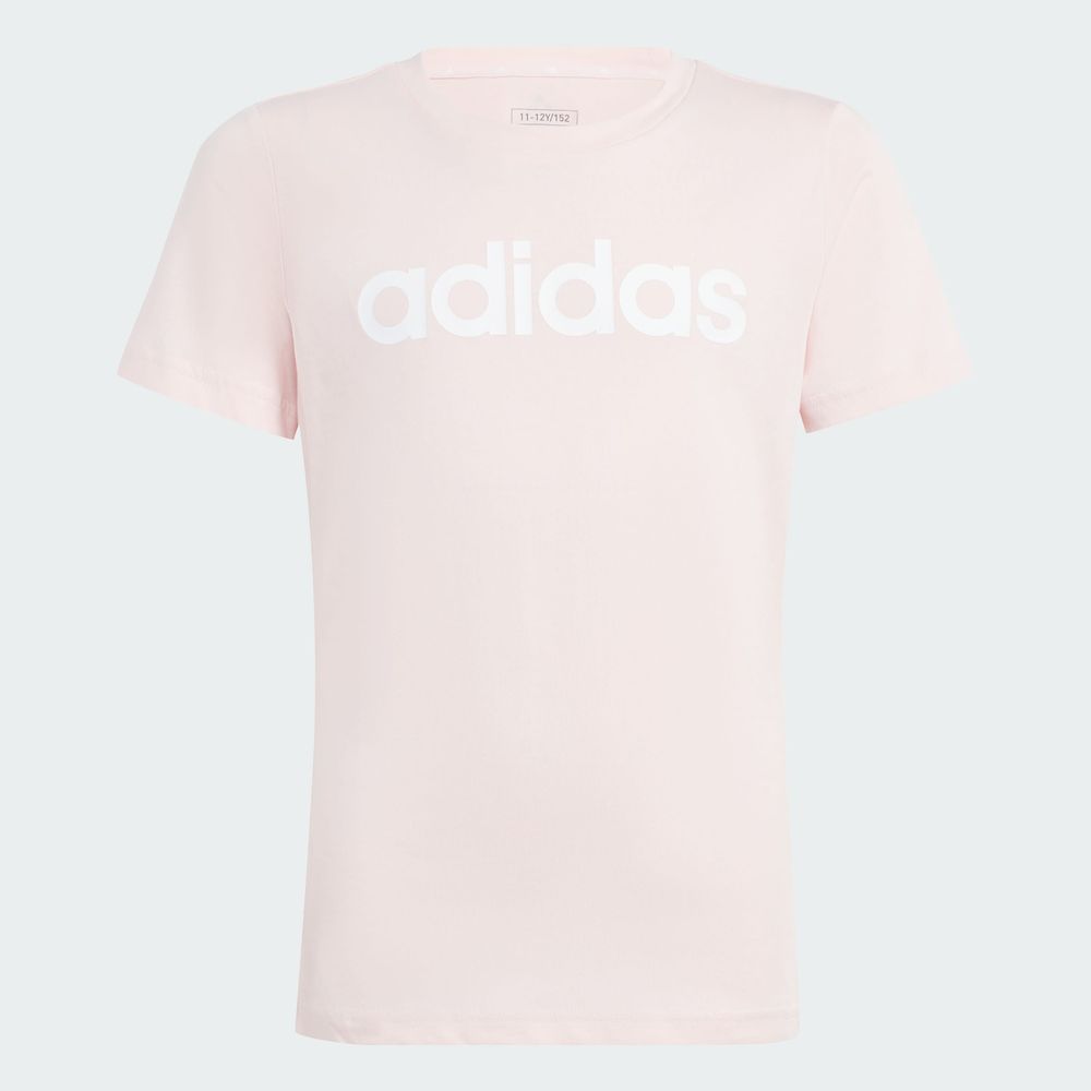 Foto 4 pulgar | Playera Essentials Logo Linear Algodón Ajuste Ceñido Adidas Rosa Niños