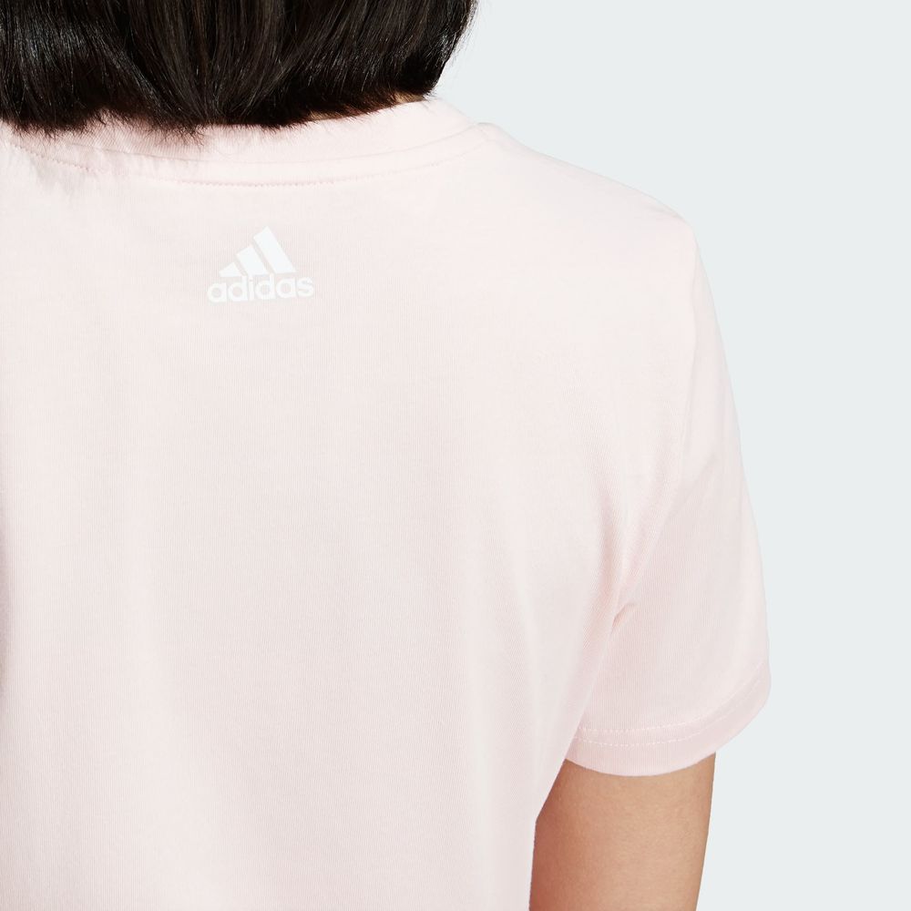 Foto 9 pulgar | Playera Essentials Logo Linear Algodón Ajuste Ceñido Adidas Rosa Niños