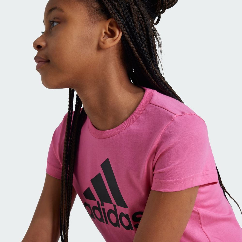 Foto 7 pulgar | Playera Essentials Logo Grande Algodón Adidas Rosa Niños