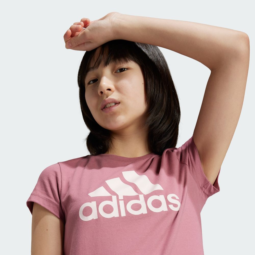 Foto 2 | Playera Essentials Logo Grande Algodón Adidas Rojo Niños